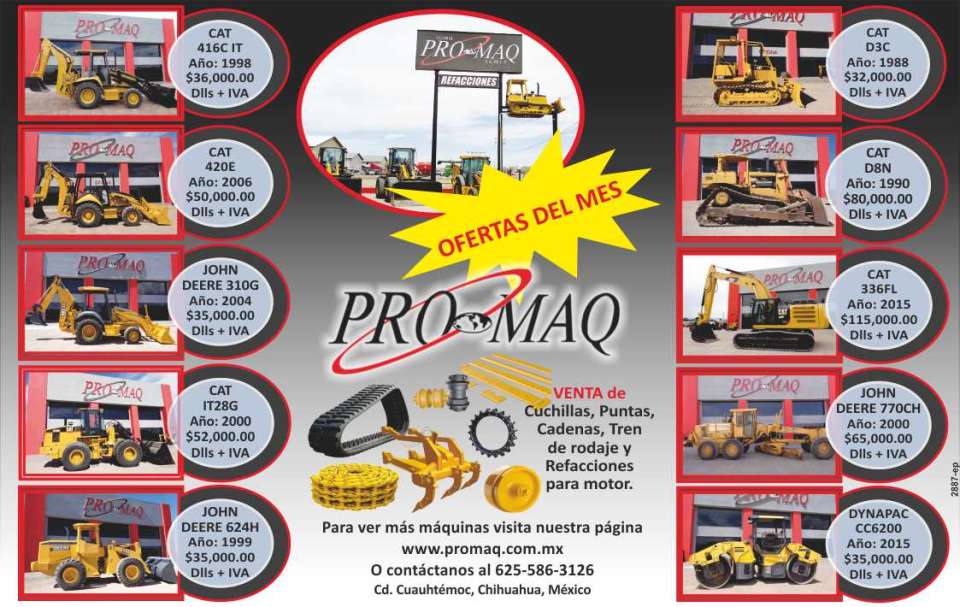 Global Pro-Maq venta de maquinaria, accesorios y refacciones. Ofrecemos Maquinas de calidad y servicio de excelencia, fabricacion de aditamentos para maquinaria pesada.