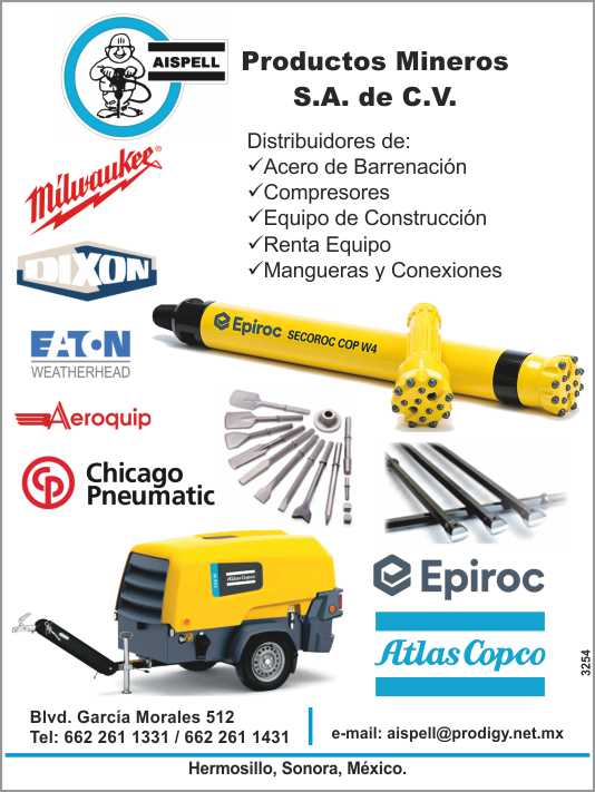 Distribuidores de: * Compresores * Equipo de Construccion * Acero de Barrenacion * Mangueras * Conexiones * Renta Equipo Neumatico