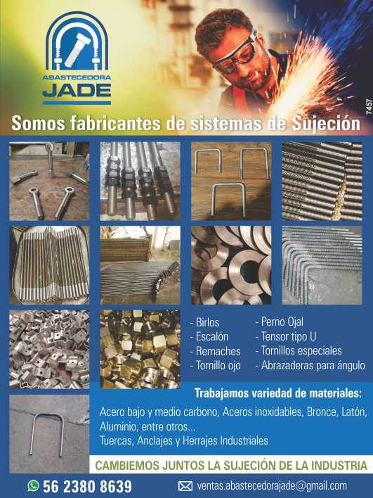 Fabricantes de sistemas de sujecion, anclajes, tuercas, herrajes industriales, birlos, escalon, remaches, tornillo ojo, perno ojal, tensor tipo U, tornillos especiales, abrazaderas para angulo.