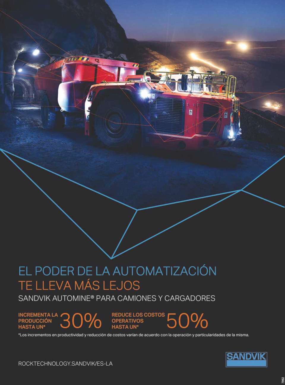 El poder de la Automatizacion te lleva mas lejos. SANDVIK AUTOMINE para Camiones y Cargadores, incrementa la produccion hasta un 30% y reduce los costos operativos hasta un 50%