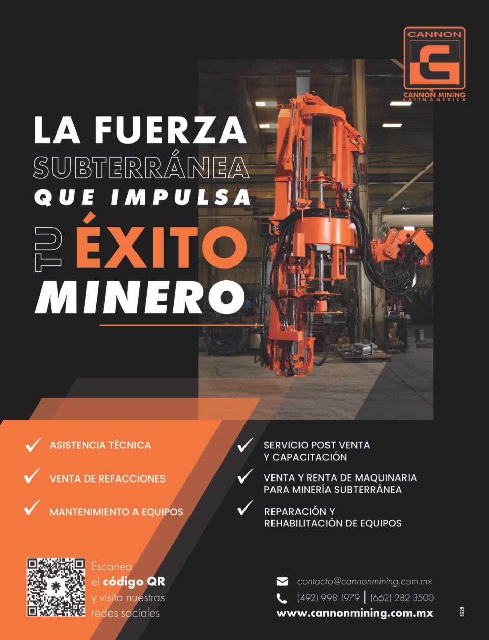 La fuerza subterranea que impulsa tu exito minero. Asistencia tecnica, venta de refacciones, mantenimiento a equipos, servicio y capacitacion, maquinaria para mineria subterranea, reparacion de equipo