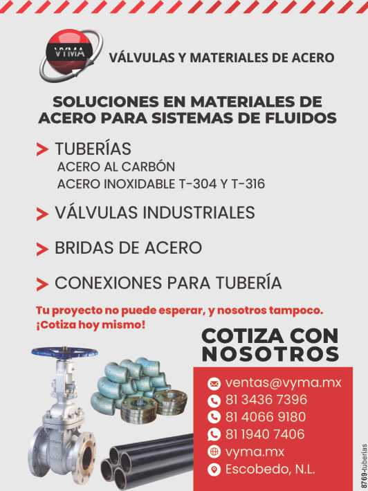 Soluciones en Materiales de Acero para Sistemas de Fluidos. Tuberias, Valvulas Industriales, Bridas de Acero, Conexiones para Tuberia. Tu proyecto no puede esperar y nosotros tampoco. Cotiza hoy mismo