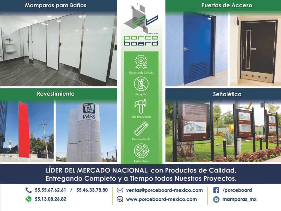 Fabricante de Mamparas para Baños, Puertas de Acceso, Señaletica y Revestimientos Arquitectonicos, Revestimientos de Fachadas. Lider del Mercado. Productos de Calidad.